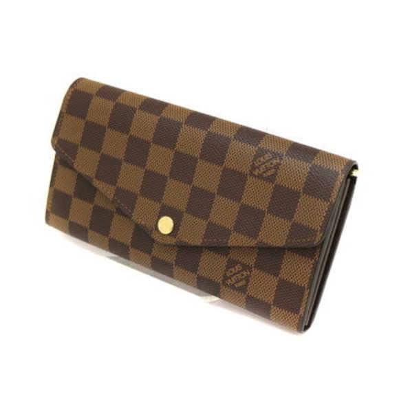 Louis Vuitton Portefeuille Sarah Wallet Damier Canvas Ebene Brown - Picture 1 of 6
